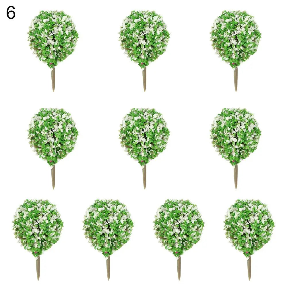 Floranimo Mini Bäume | 10er Set | Bunt & Realistisch | Für Modelle & Dioramen | Flexible Deko-Idee