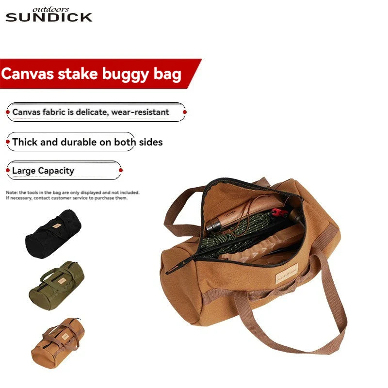 Outdoor Gear Bag | Bestecktasche für Camping | Leicht & Strapazierfähig | Canvas Braun
