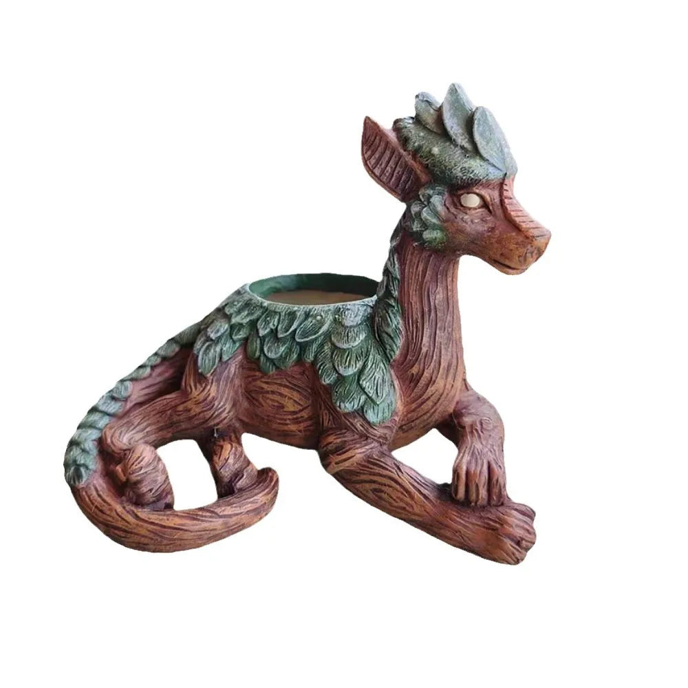 Mythoro Plantera | Drachen-Deko Pflanztopf | Für Innen & Außen | Handgefertigtes Resin