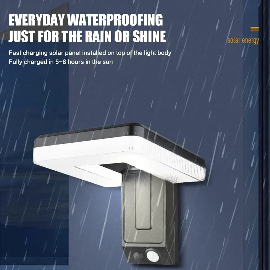 Lumorra Solar Wandleuchte | LED mit Bewegungssensor | 3 Modi & Schwenkbar | IP65 Wetterfest