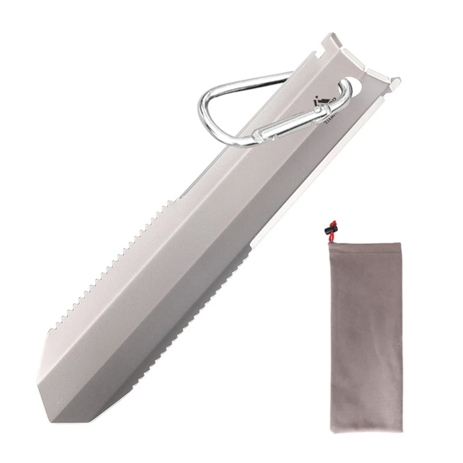 TitanEdge UltraSpade | Titan-Schaufel | Ultraleicht & Rostfrei | Mit Clip & Tasche