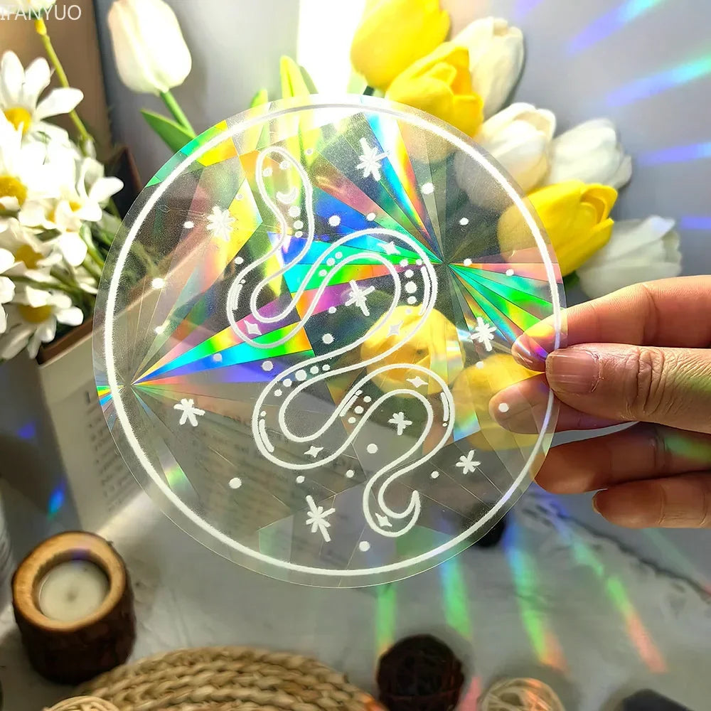 SunGlow Fenstersticker | 3D Regenbogen-Effekt | Selbstklebend & Wiederverwendbar