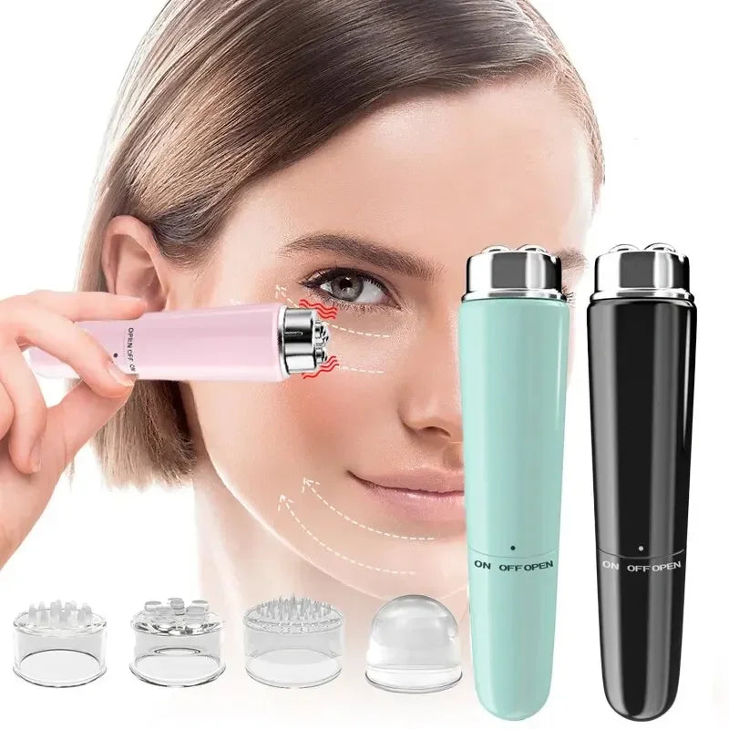 GlowPulse | Elektrischer Gesichtsmassager | 4-in-1 Funktion | Gegen Augenringe & Schwellungen
