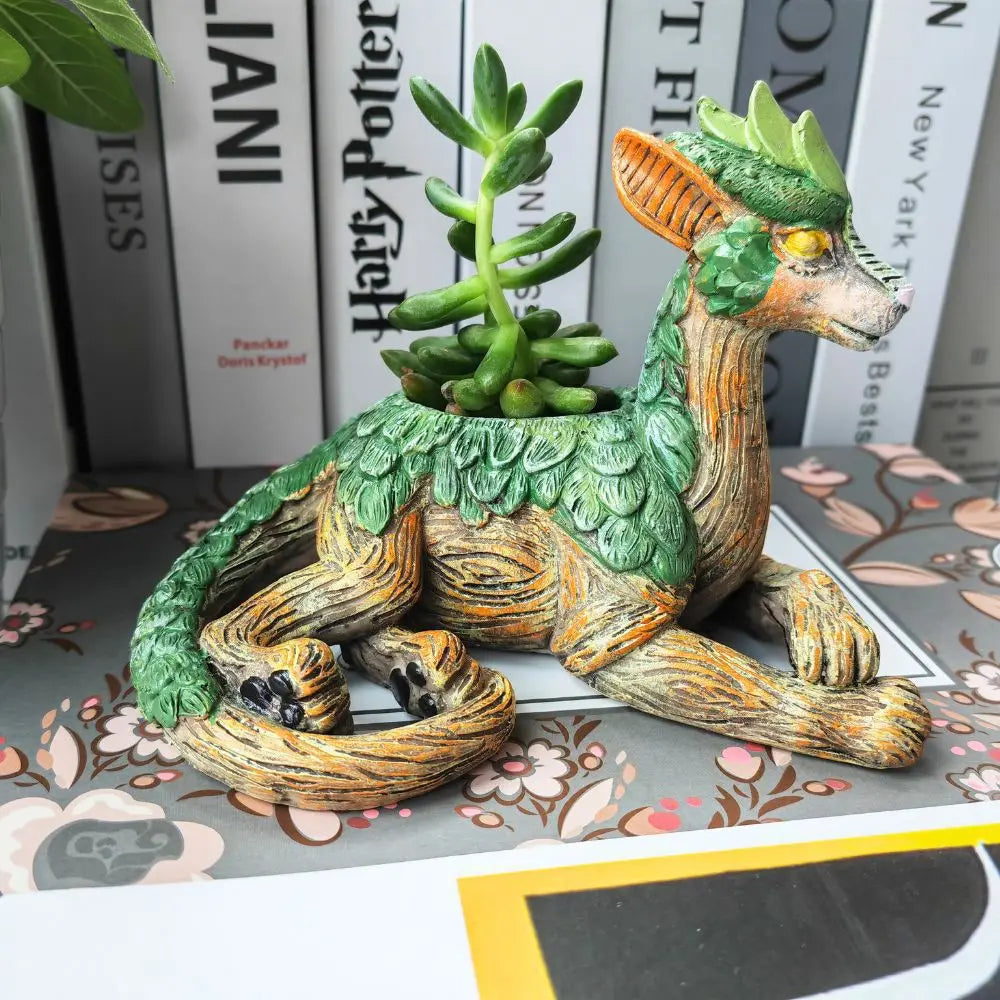 Mythoro Plantera | Drachen-Deko Pflanztopf | Für Innen & Außen | Handgefertigtes Resin