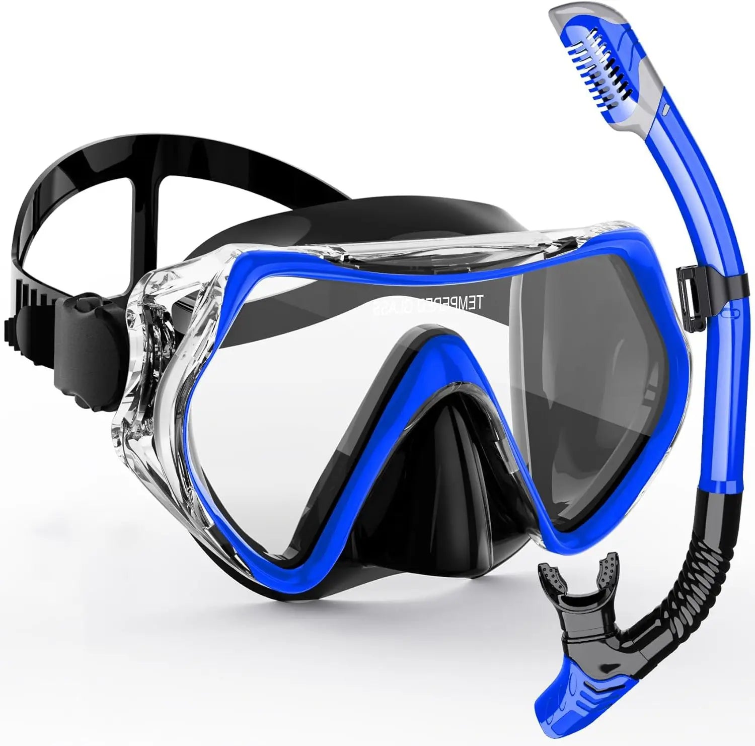 TitanVision Schnorchel-Set | 180° Panoramablick | Trockenschnorchel-Technologie | Komfortable Silikonmaske