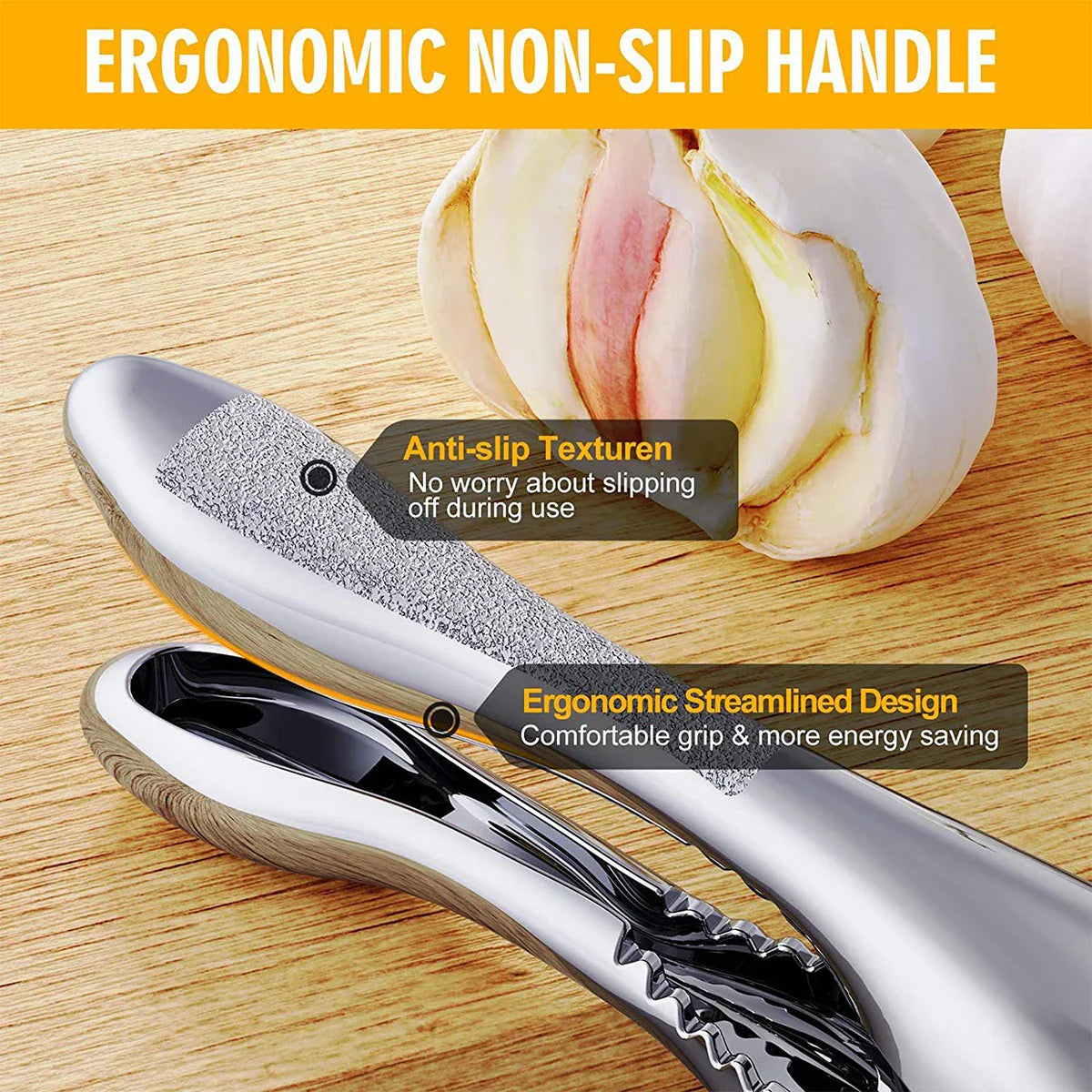 GarliMaster DuoPress | Knoblauchpresse | Langlebig & Ergonomisch | Edelstahl