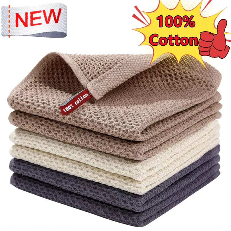 EcoWaffel Geschirrtuch | 100% Baumwolle | Saugfähig & Schnelltrocknend | Honeycomb-Design