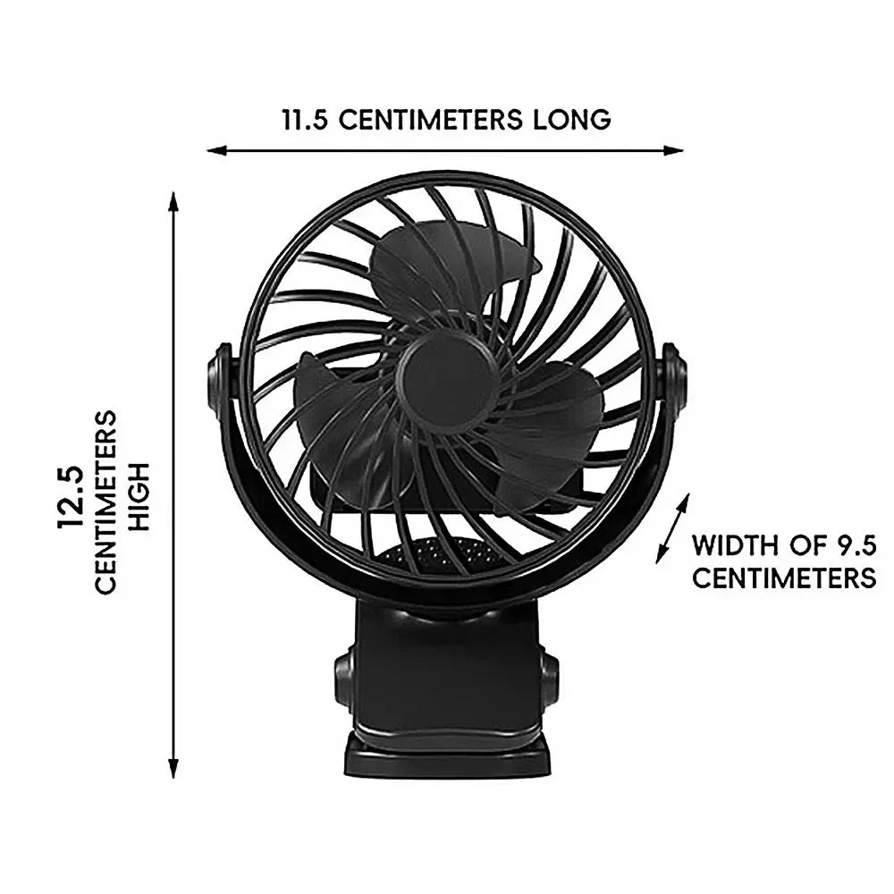 CoolClipX | USB Clip- & Tischventilator | 360° Rotation & Nachtlicht | Für Büro, Zuhause & Unterwegs
