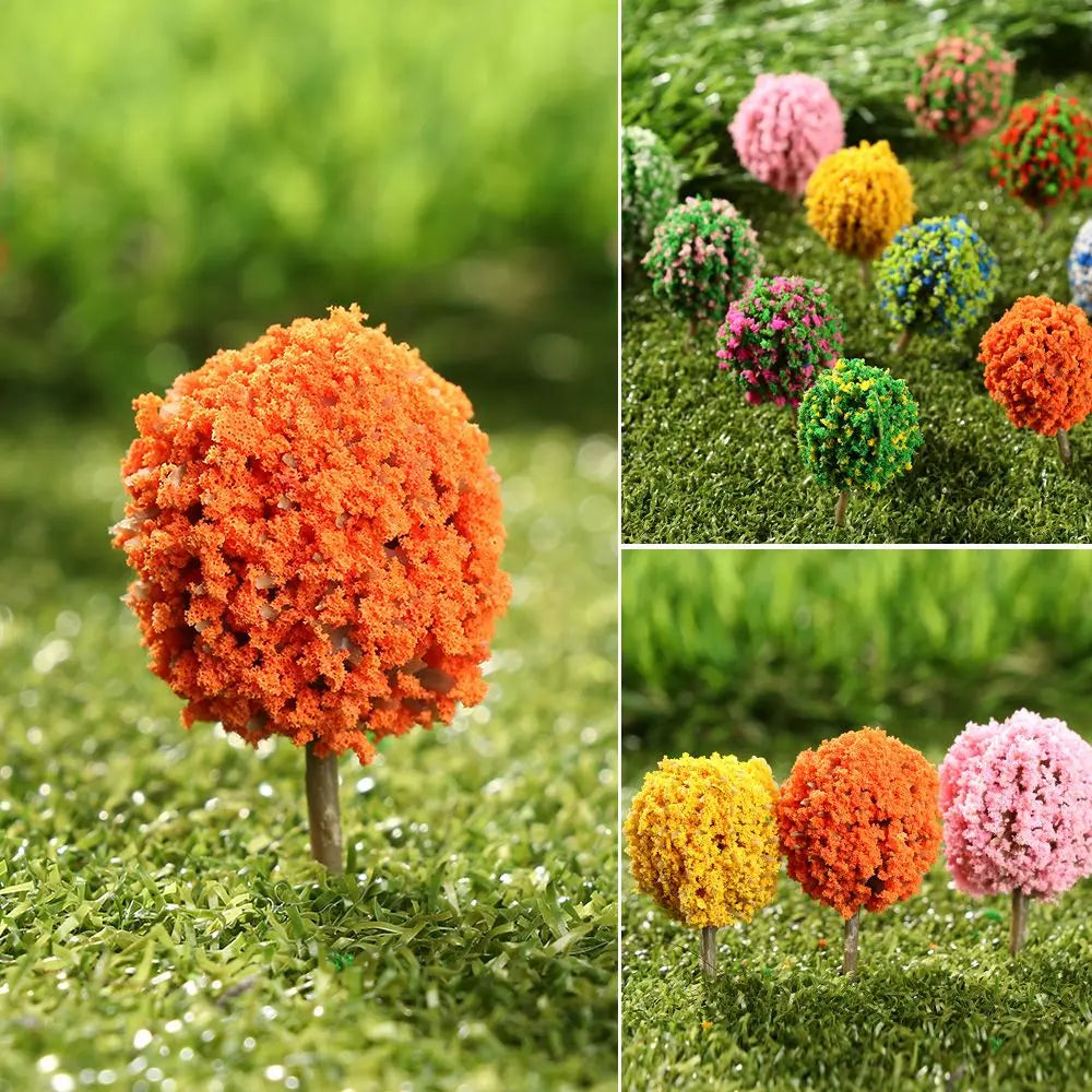 Floranimo Mini Bäume | 10er Set | Bunt & Realistisch | Für Modelle & Dioramen | Flexible Deko-Idee
