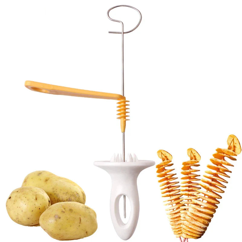 Twistelio SpiralPro | Spiral-Schneider aus Edelstahl | Ideal für BBQ & Camping | Für Kartoffeln & Gemüse