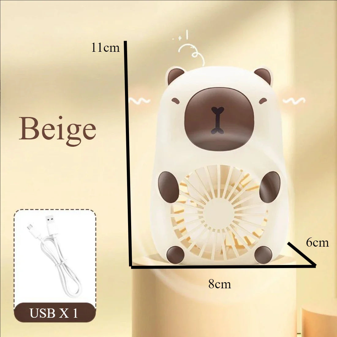 ChillPaws | Mini USB Ventilator | 3 Windmodi | Niedliches Design | USB Wiederaufladbar
