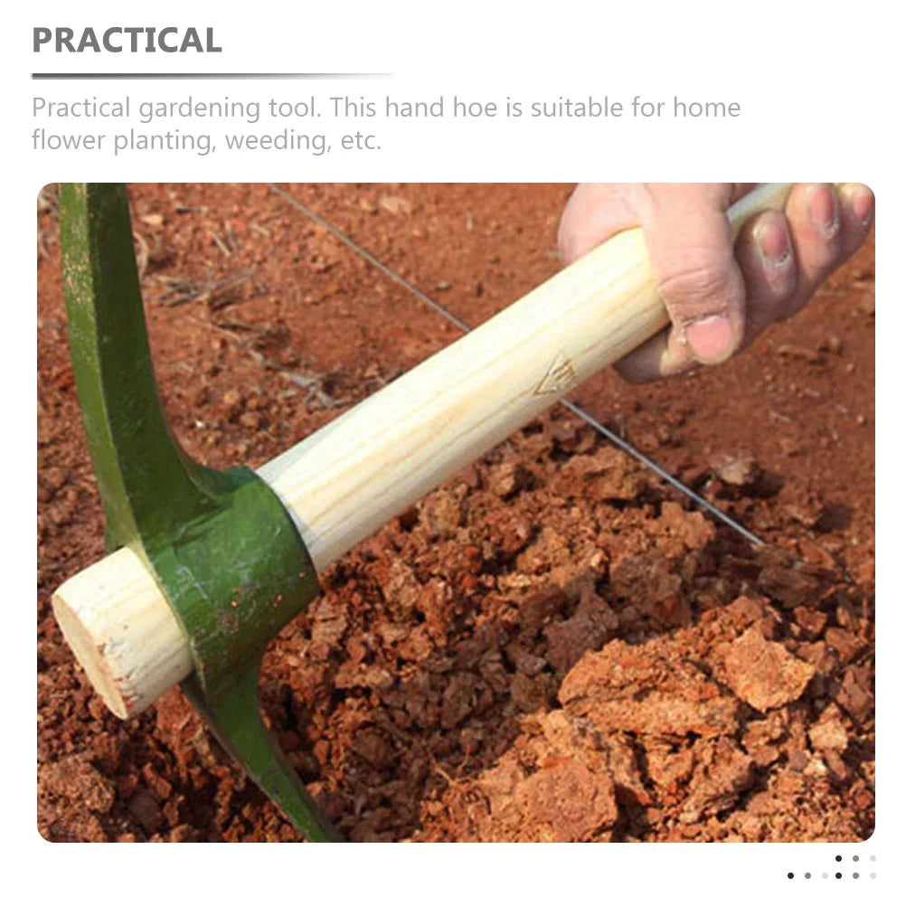 TerraGrip | Gartenhacke aus Stahl | Hohlgeschmiedet mit Ergonomischem Holzgriff | Für Unkrautentfernung & Bodenbearbeitung