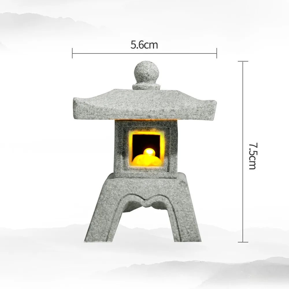 SereniStone Mini-Pagode | Sandstein Deko | Für Garten & Bonsai | Zen Flair