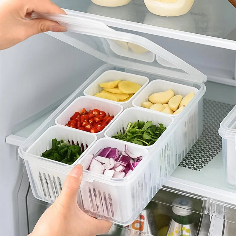 FreshKeeper | Frischhaltebox für Kühlschrank | Mit Feuchtigkeitskontrolle & Herausnehmbaren Fächern