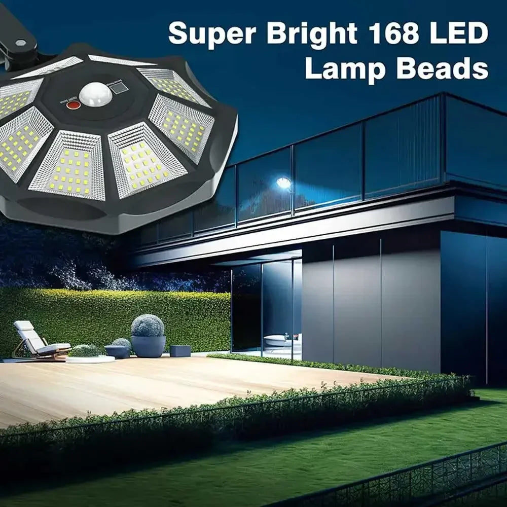 Lumiaro OctaBeam | 360° Solarlampe | 168 LEDs & Bewegungssensor | Mit Fernbedienung