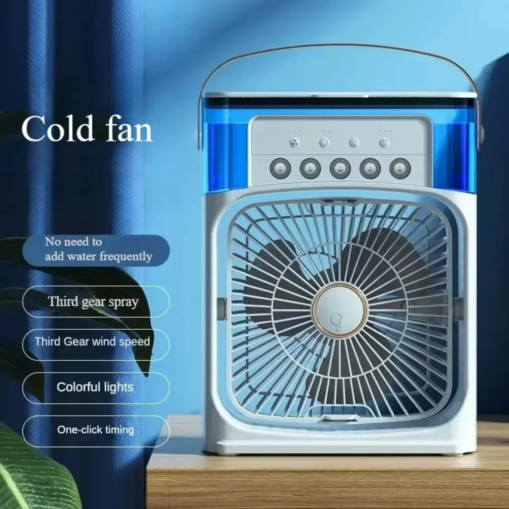 Auronix Mini Luftkühler | 3-in-1 Ventilator mit LED & Befeuchter | USB | 600ml Tank