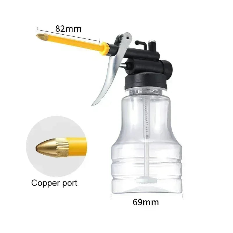 OilMaster FlexPump | Präzise Schmierung | 250 ml Transparent | Flexibler Auslauf & Hohe Druckleistung