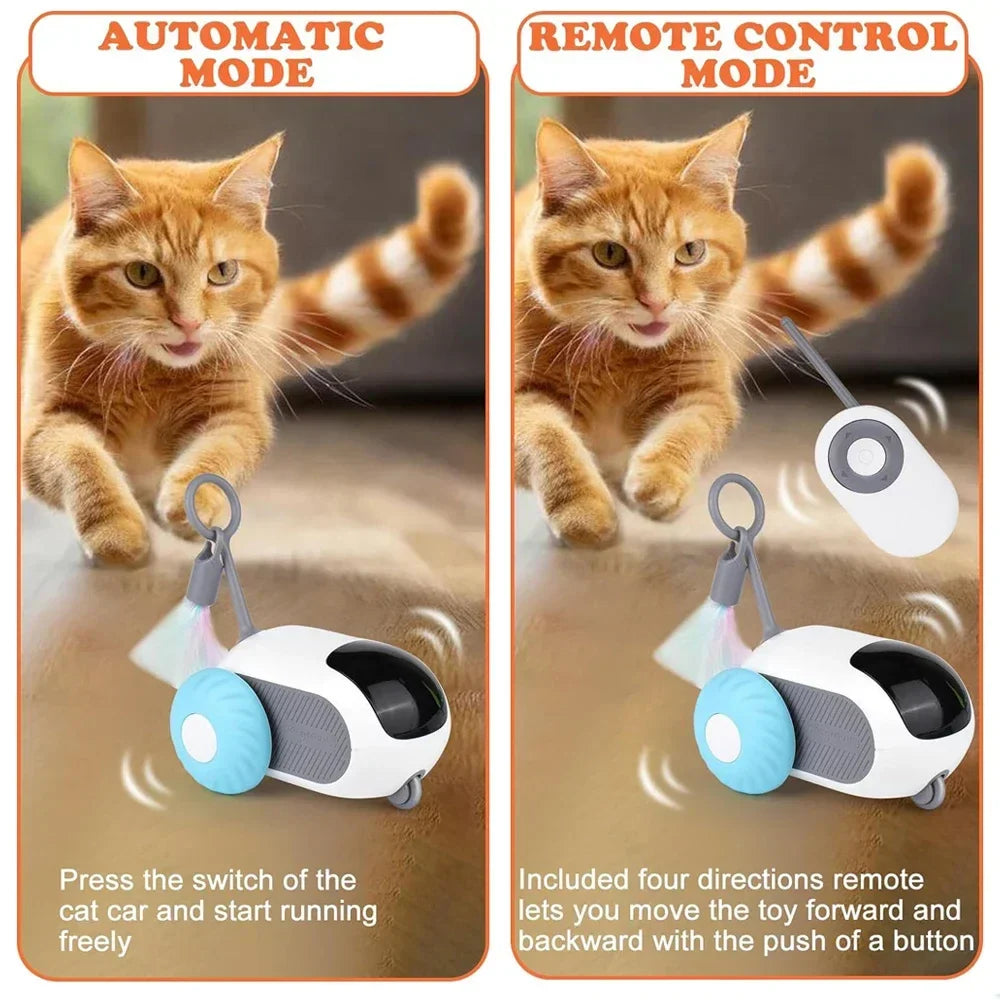 CatRacer | Interaktives Katzenspielzeug Auto | Automatik- & Fernsteuerung, Hinderniserkennung & USB-Akku | Für Spiel, Bewegung & Anti-Langeweile