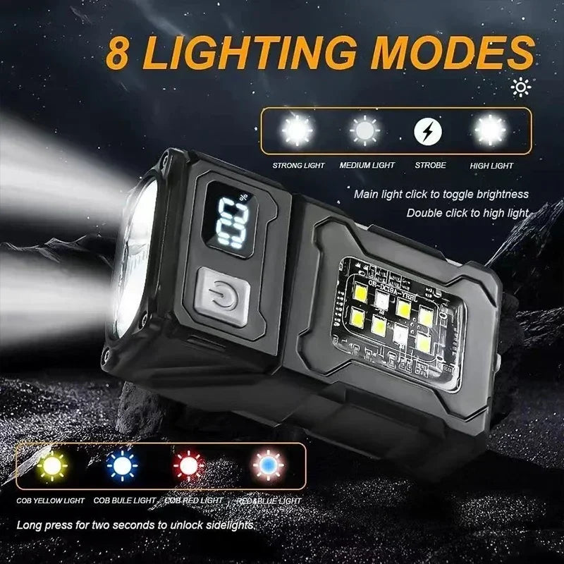 FlashBeam Mini-Taschenlampe | Superhelles COB-LED Licht | Magnetisch & Powerbank