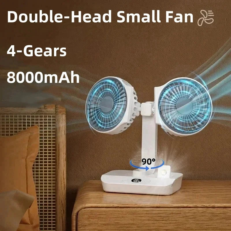 BreezeFlow | Kabelloser Tischventilator | Automatische Rotation & Langer Akku | Flexibel und Kompakt