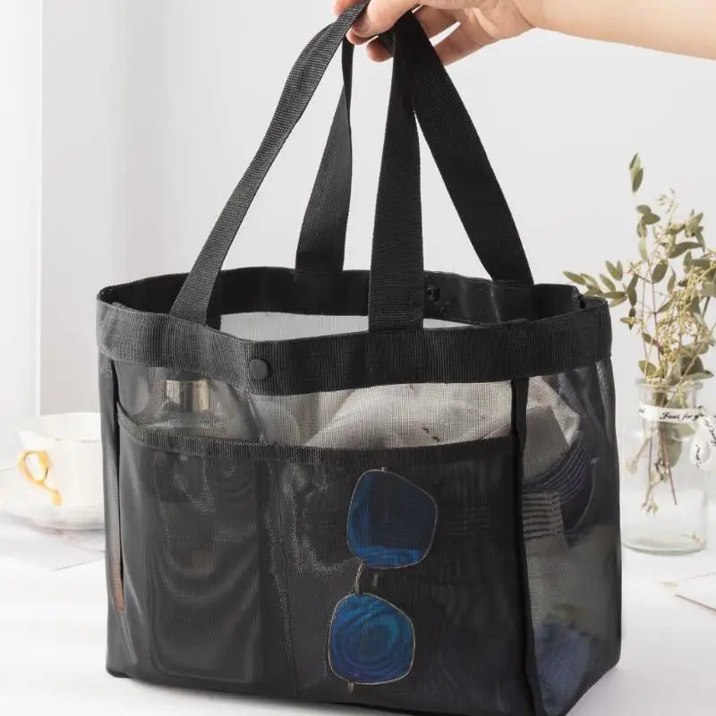 Ventora | Mesh-Strandtasche & Sporttasche | Atmungsaktiv, schnelltrocknend & ultraleicht | Für Strand, Fitnessstudio, Sauna & Reisen