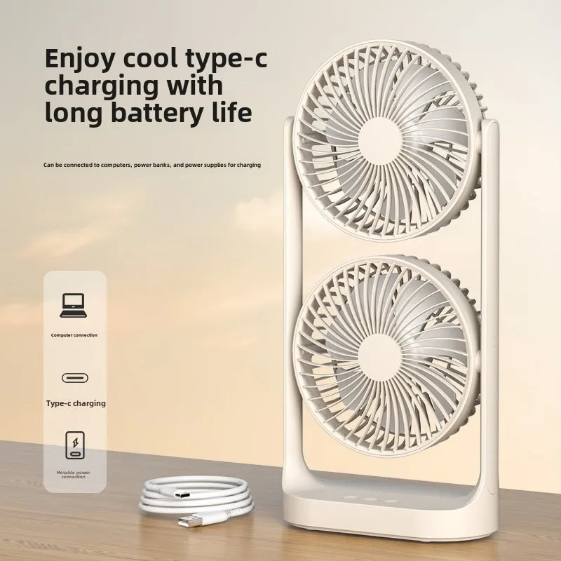 AirSphere | Dualer Tischventilator | 360° Drehbar | USB Betrieben | Leiser Betrieb