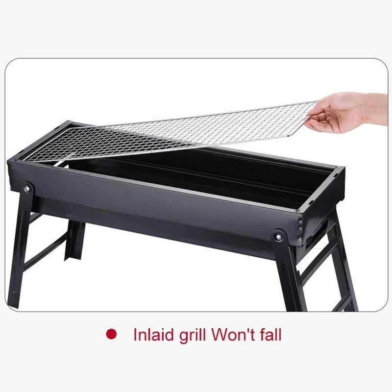 GrillVoyager | Faltbarer Holzkohlegrill | Groß & Tragbar | Camping & Outdoor BBQ