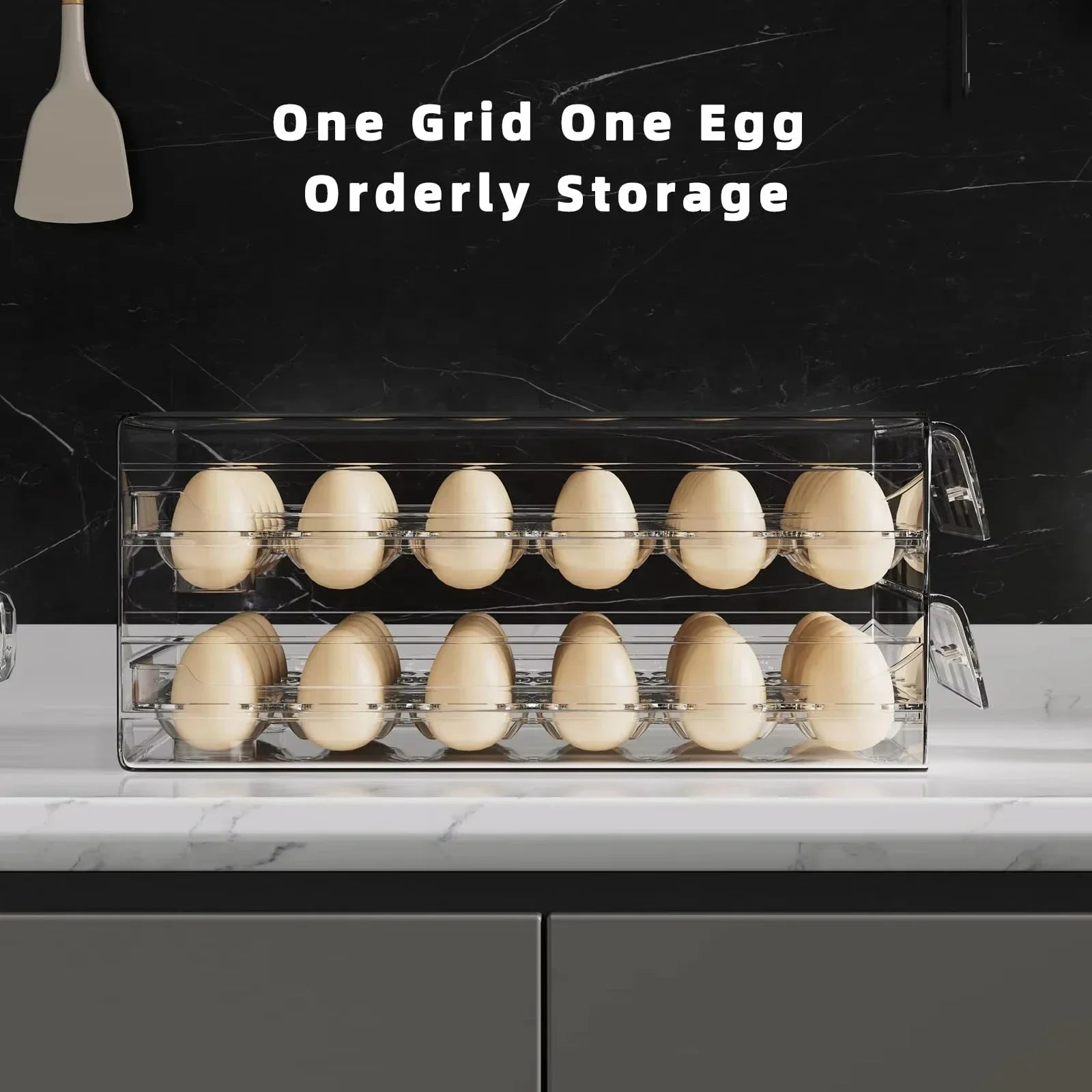 EggKeeper Pro | XXL Eieraufbewahrungsbox | 60 Eier Kapazität | Mit Datumsanzeige & Schubladensystem | Hygienisch & Platzsparend