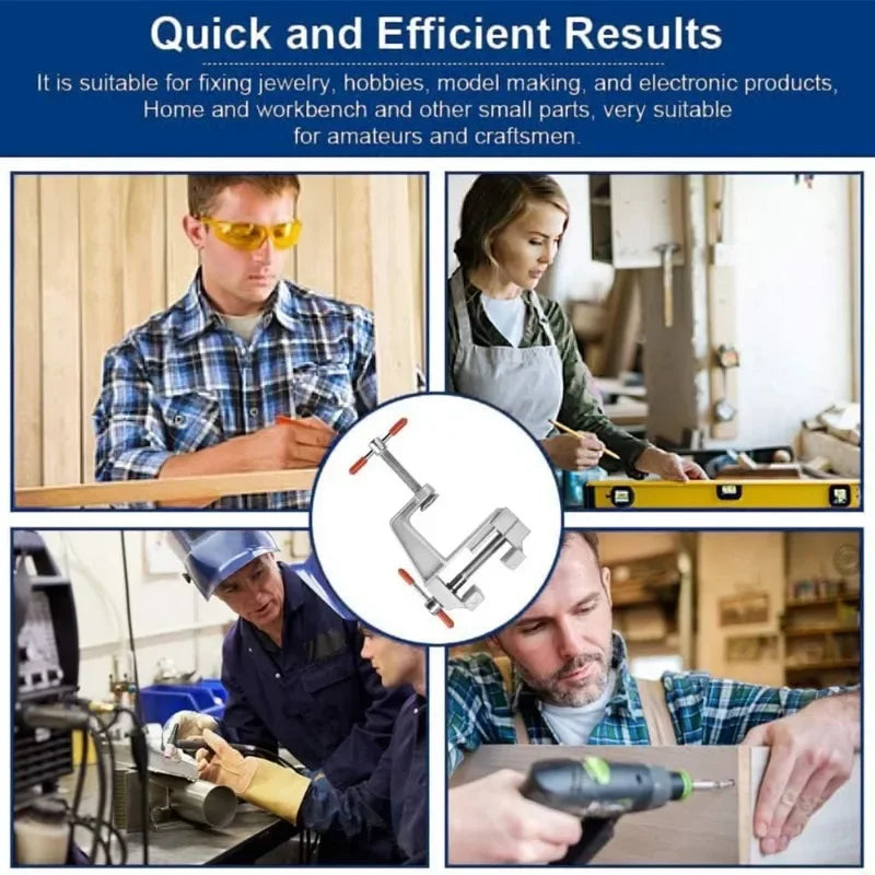 Fixaro | Mini-Schraubstock | 360° drehbar & neigbar | Für Heimwerker & Modellbau