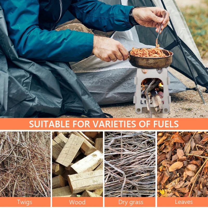 Flamix Titan-Kocher | Ultraleicht | Faltbar | Ohne Gas | Für Bushcraft & Outdoor