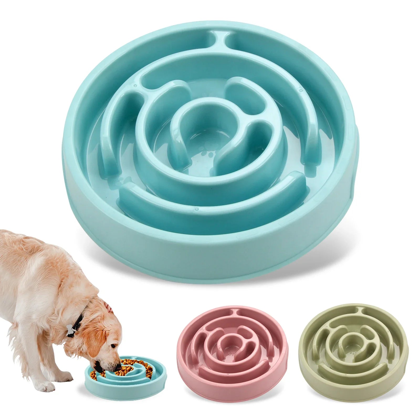 PawMate | Anti-Schling Fressnapf | Anti-Rutsch, Spülmaschinenfest, Labyrinth-Design | Für Hunde & Katzen