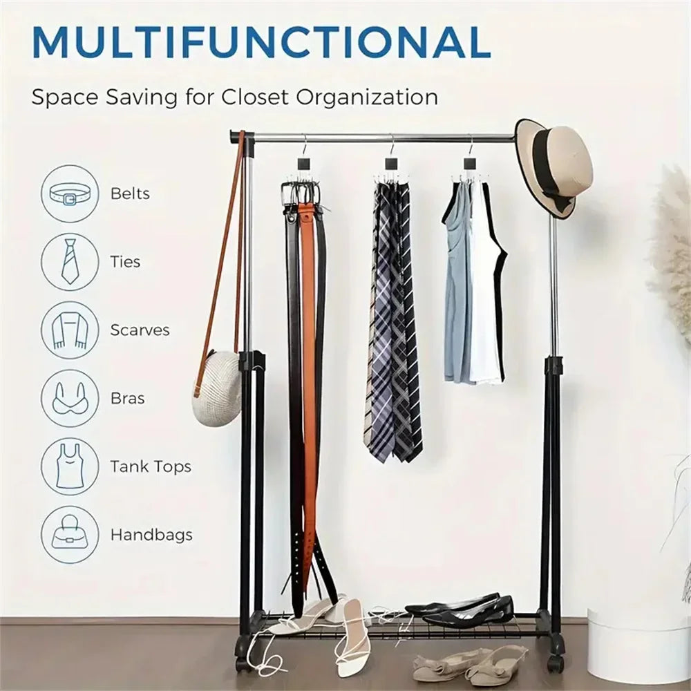 ClutterFree Haken-Organizer | Drehbar & Platzsparend | 6-fach Haken-Design