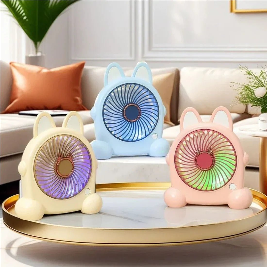 ChillPaws | Mini USB Ventilator | 3 Windmodi | Niedliches Design | USB Wiederaufladbar