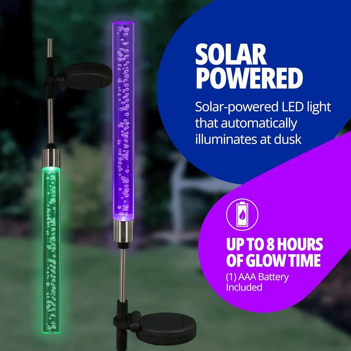 LumaFlair Solar Gartenleuchte | Farbwechsel LED | Wetterfest | Mit Erdspieß