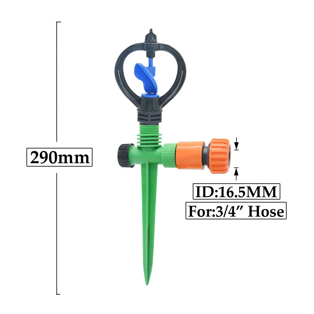 AquaVerta | 360° Sprinkler | Vortex-Rotation | Kompakt & effizient | Für Garten & Gemüsebeet