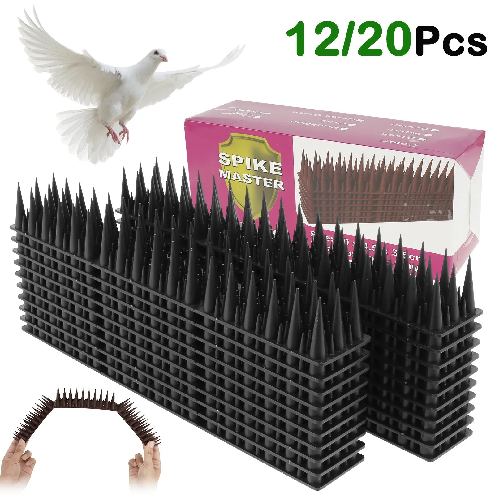 BirdGuard Spikes | Humane Bird Repellent | Flexible and Adjustable | Safe for All Birds