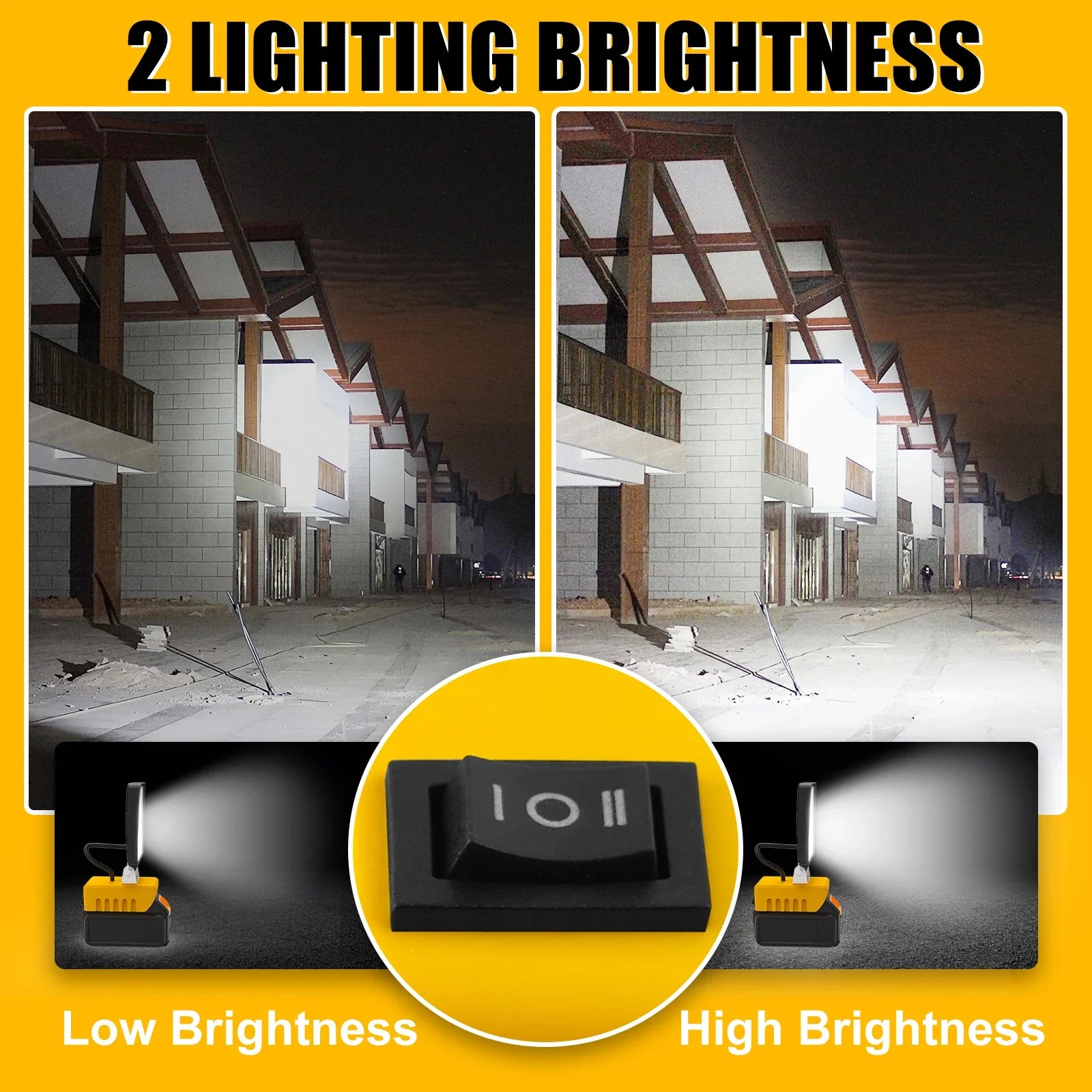 LumoPower 48 | Tragbare LED-Arbeitsleuchte | 5200 Lumen | Kompatibel mit DeWalt Akkus