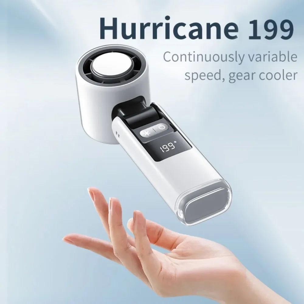 CoolMate Tragbarer Mini-Ventilator | 199 Stufen & Eis-Kühlmodus | Für Büro, Reisen & Zuhause | Leise mit 4000mAh Akku