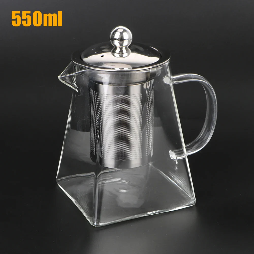 TeaMaster Glass Teapot | Hitzebeständig | Mit Edelstahlsieb für losen Tee
