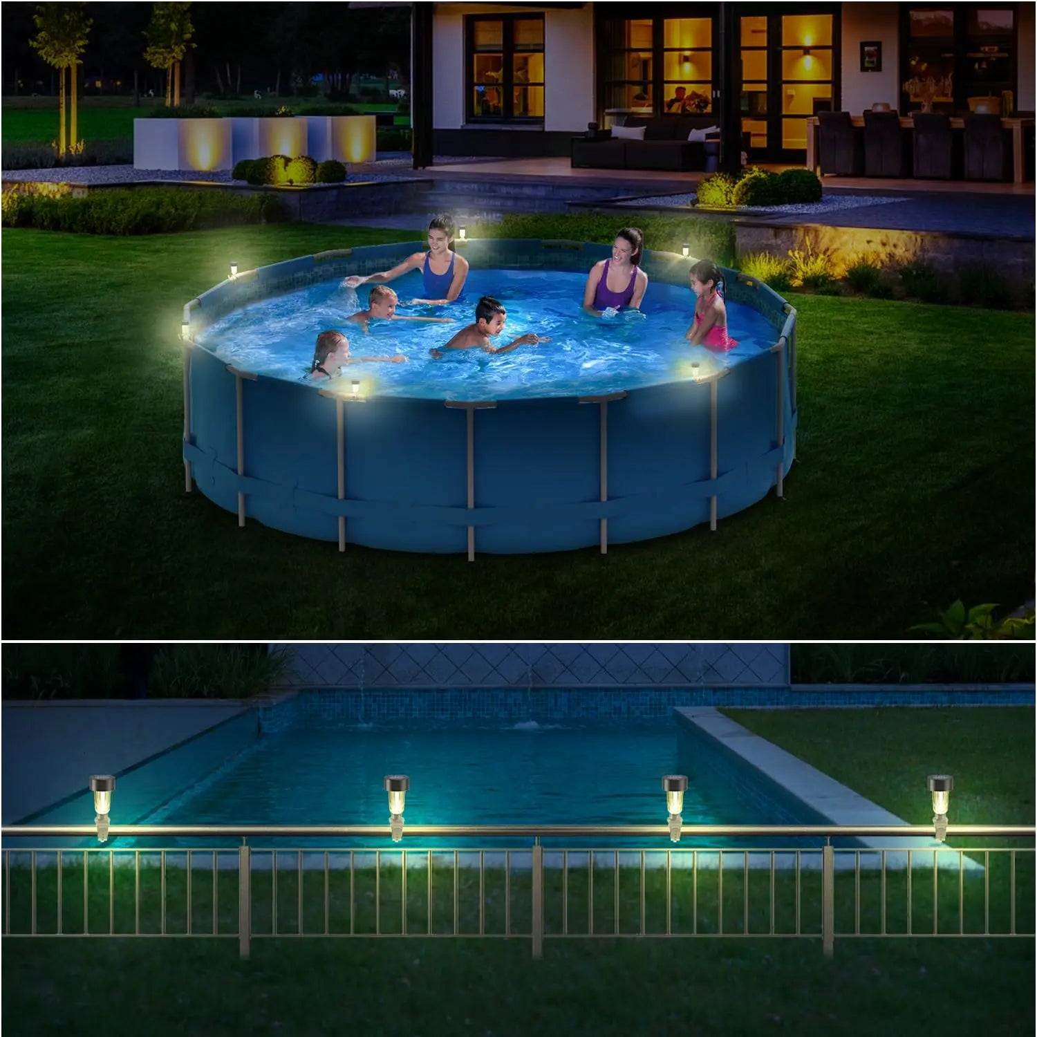 LumiBreeze Poollicht | Solar LED | Warmweißes Licht | Für Garten & Poolumrandung