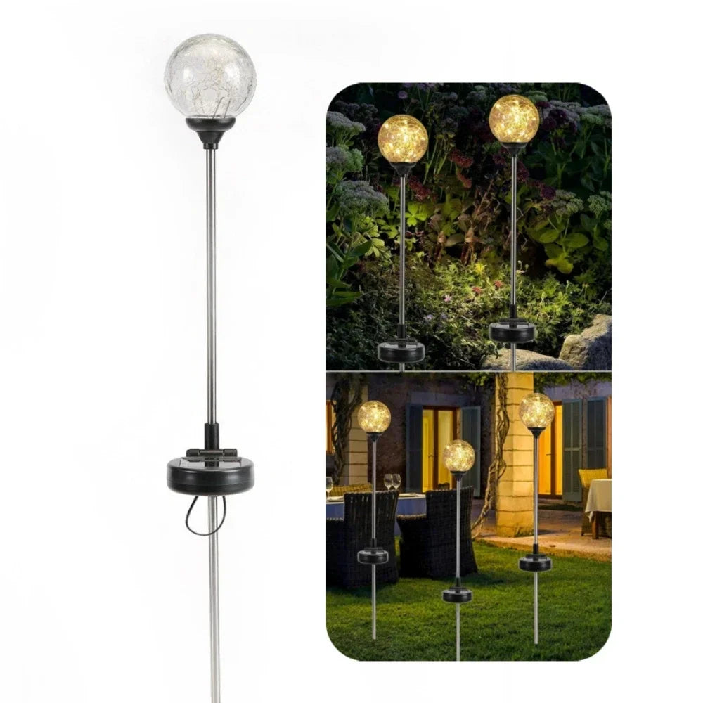 SolarSphere Glow | Solar-Kugel mit Erdspieß | Warmweißes LED-Licht | Wetterfest & Einfach zu Installieren