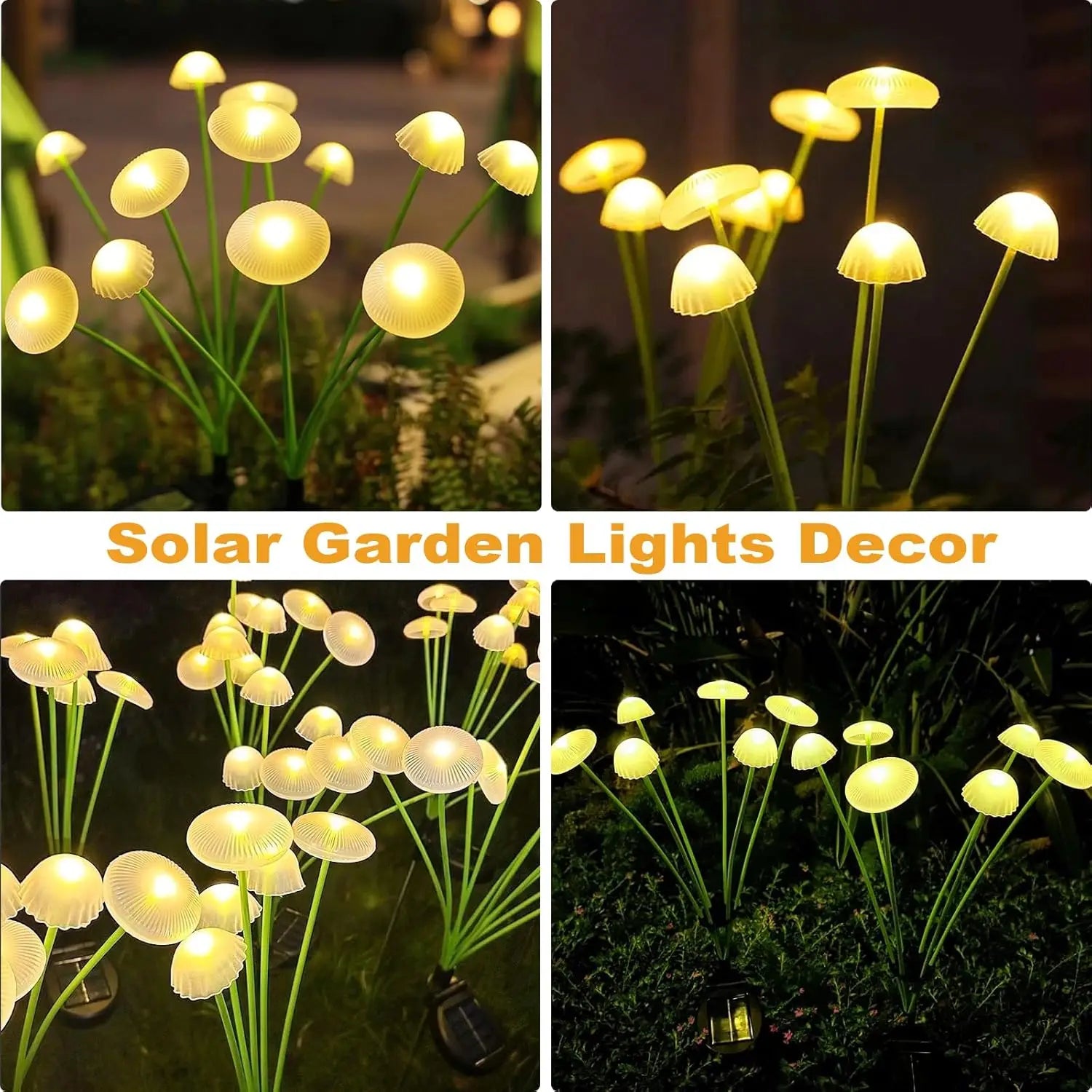 MushGlow Solar Gartenleuchten | Quallen- & Pilzdesign | Solarbetrieben & Wetterfest