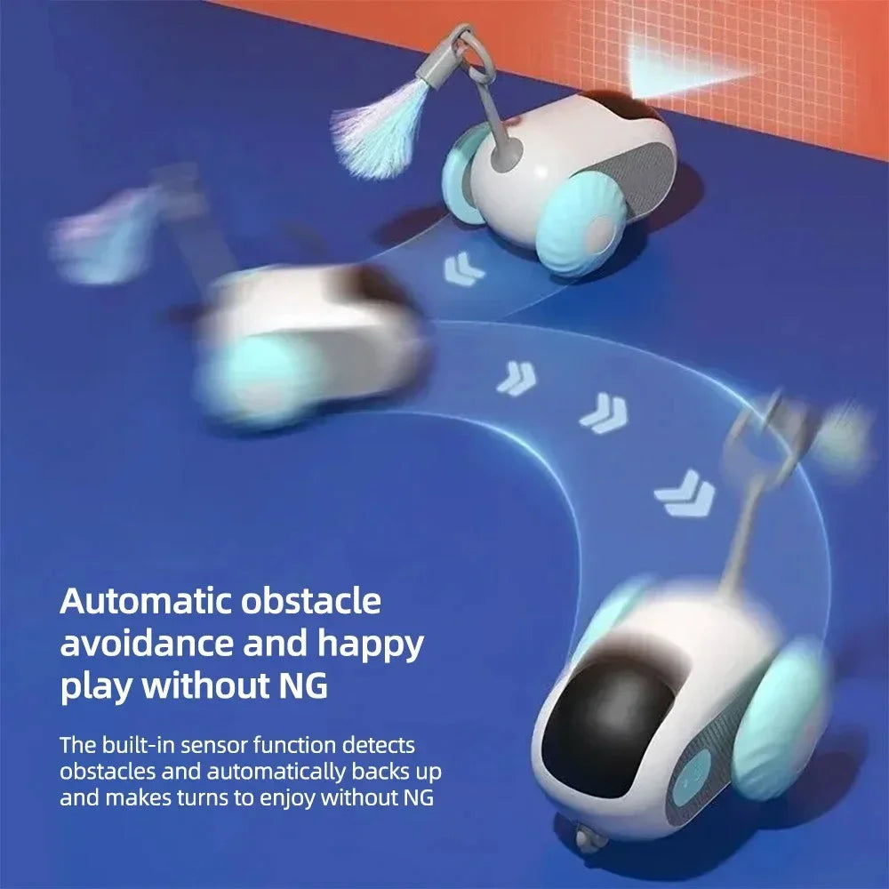 CatRacer | Interaktives Katzenspielzeug Auto | Automatik- & Fernsteuerung, Hinderniserkennung & USB-Akku | Für Spiel, Bewegung & Anti-Langeweile