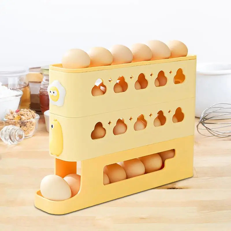 FridgeMate | Eier-Organizer | Automatisches Nachrutschen & Stoßschutz | Für Kühlschrank & Küche