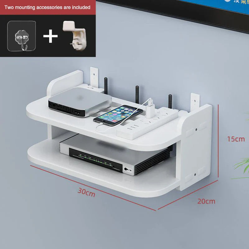 NexaDock | WLAN-Router Regal | Schwebendes Design & Kabelführung | Für Wohnzimmer, Büro & Schlafzimmer