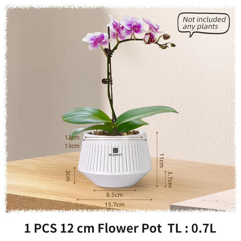 Florapure Orchideentopf | Atmungsaktiv & UV-Beständig | Für Innen & Außen | 12 cm