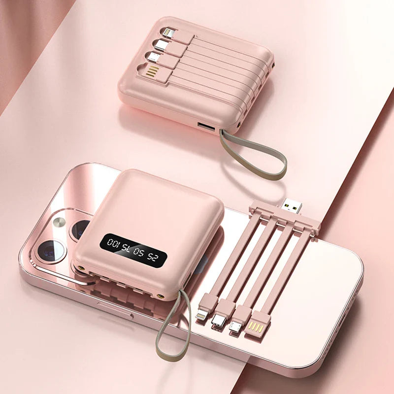 PowerLite ChargeHub | Kompakte Powerbank | Integrierte Kabel & LED-Anzeige | 20.000mAh