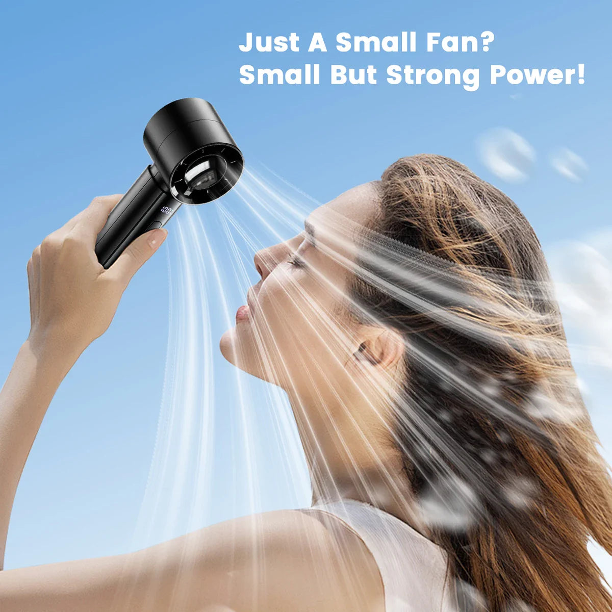 Aeriolo Mini-Handventilator | Turbo-Motor & Doppel-Luftstrom | 4000mAh Akku