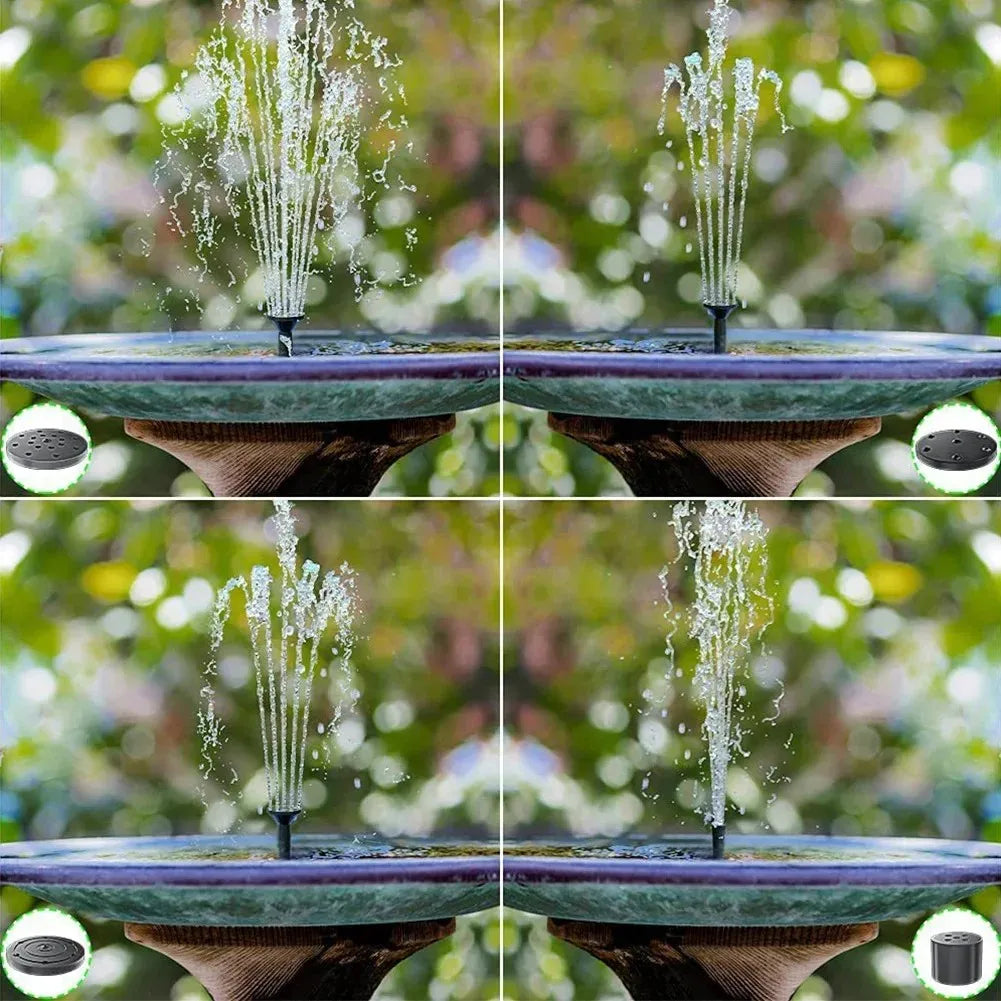 AquaFlow Solar Springbrunnenpumpe | 6 Düsen | Solarbetrieben für Teiche & Gärten