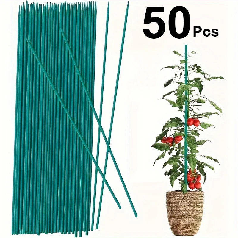 GreenGrow | 50er Set Gartenpflanzstäbe | Stabil & Wetterfest | Grün für Innen & Außen